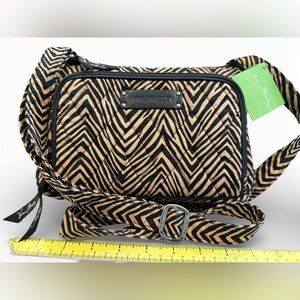 Vera Bradley Zigzag Crossbody Bag in Tan and Black NWT